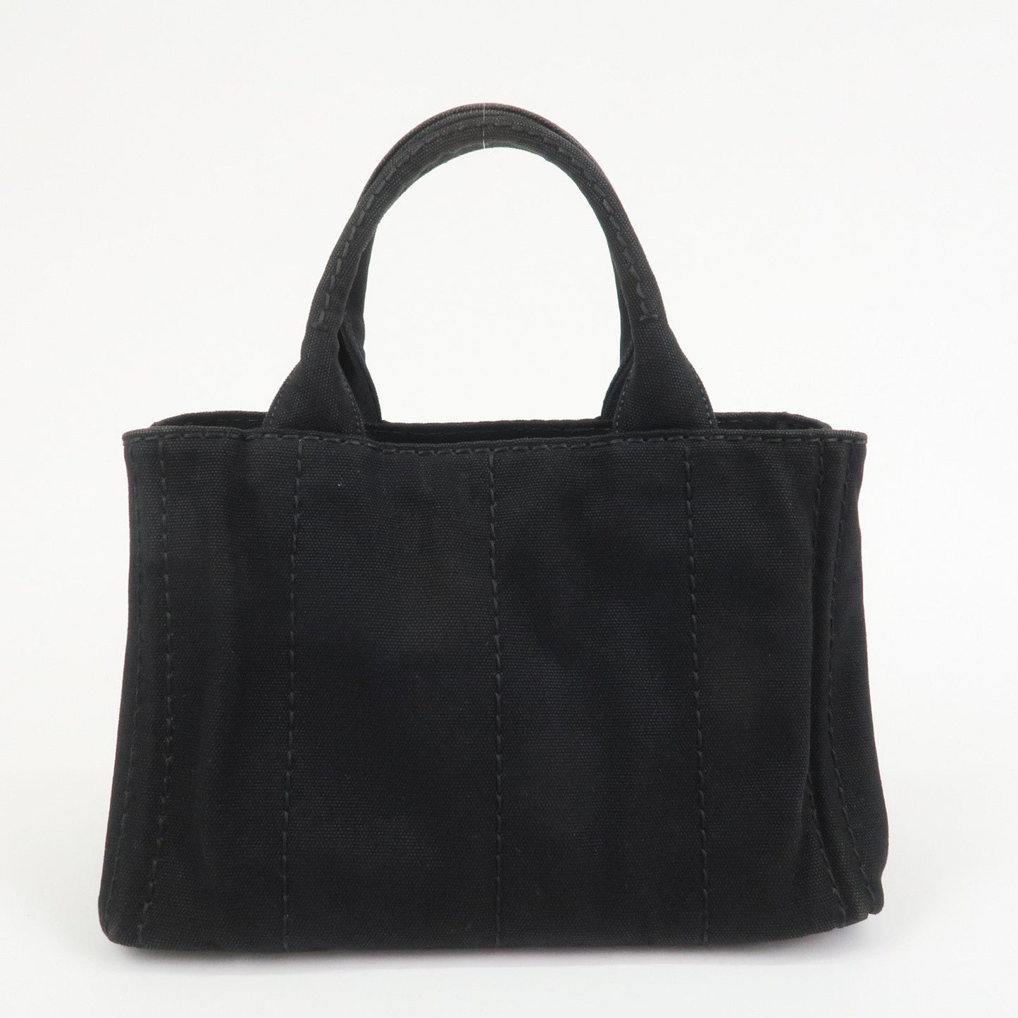 PRADA Canapa Mini Canvas 2Way Bag Hand Bag Black 1BG439