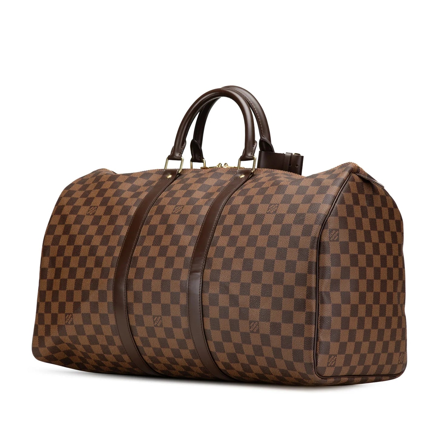 Brown Louis Vuitton Damier Ebene Keepall 50 Travel Bag