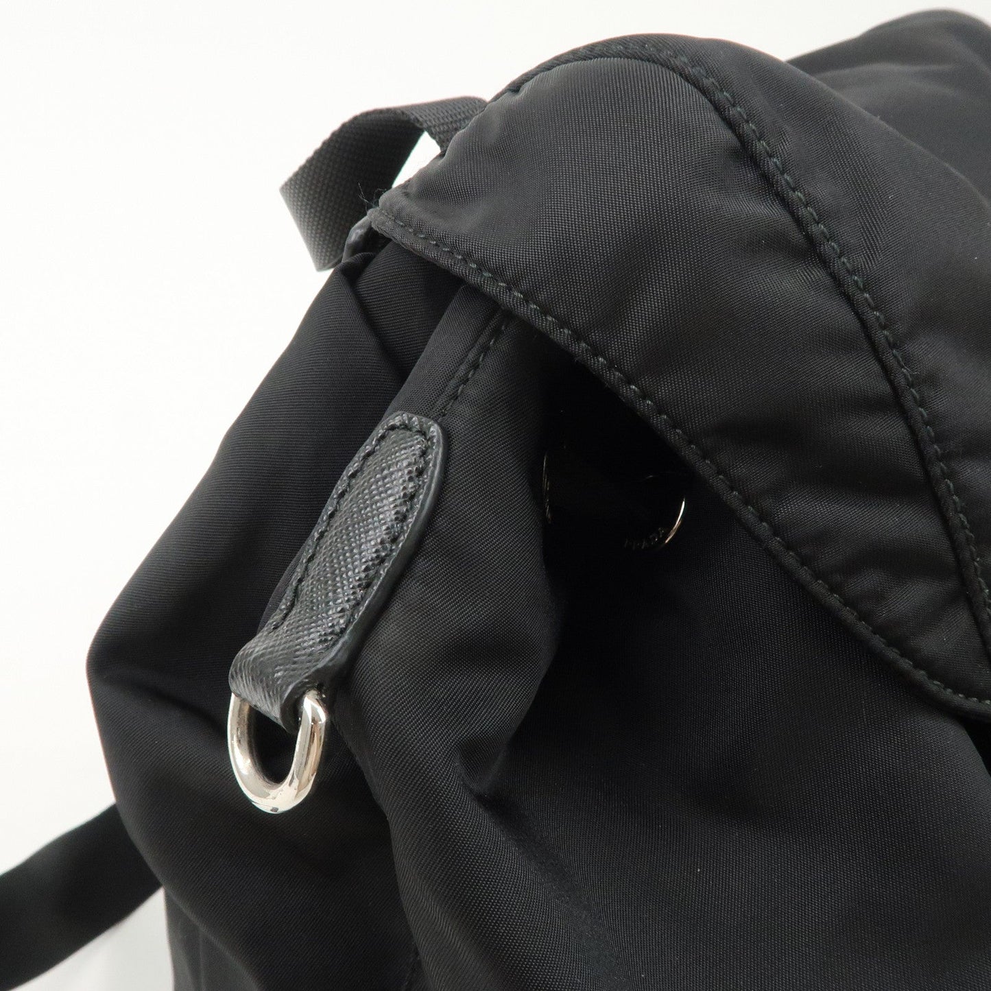 PRADA Re-Nylon Triangle Logo Nylon Leather Back Pack NERO 1BZ811