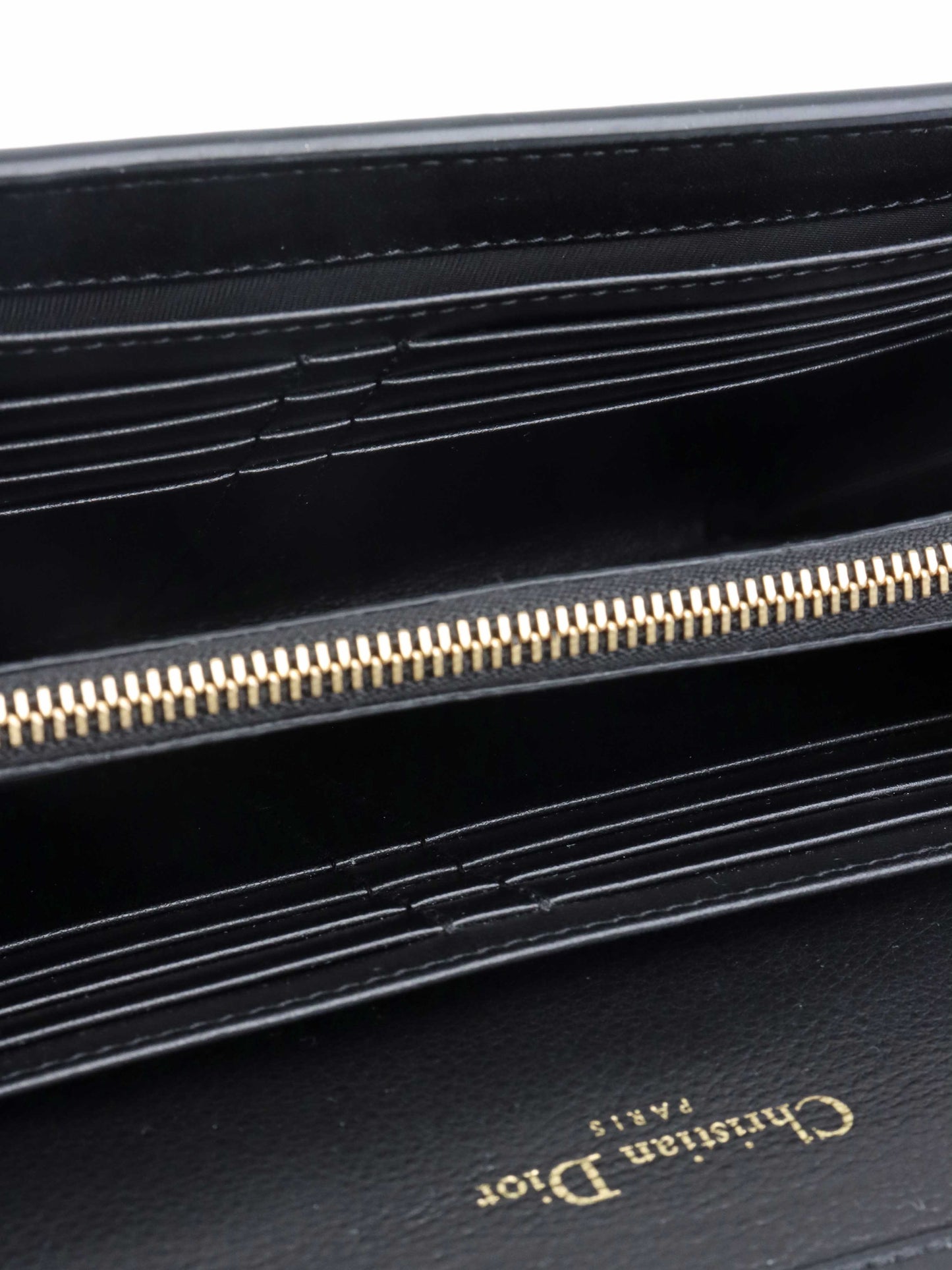 Dior Black Patent Leather 30 Montaigne Chain Clutch.