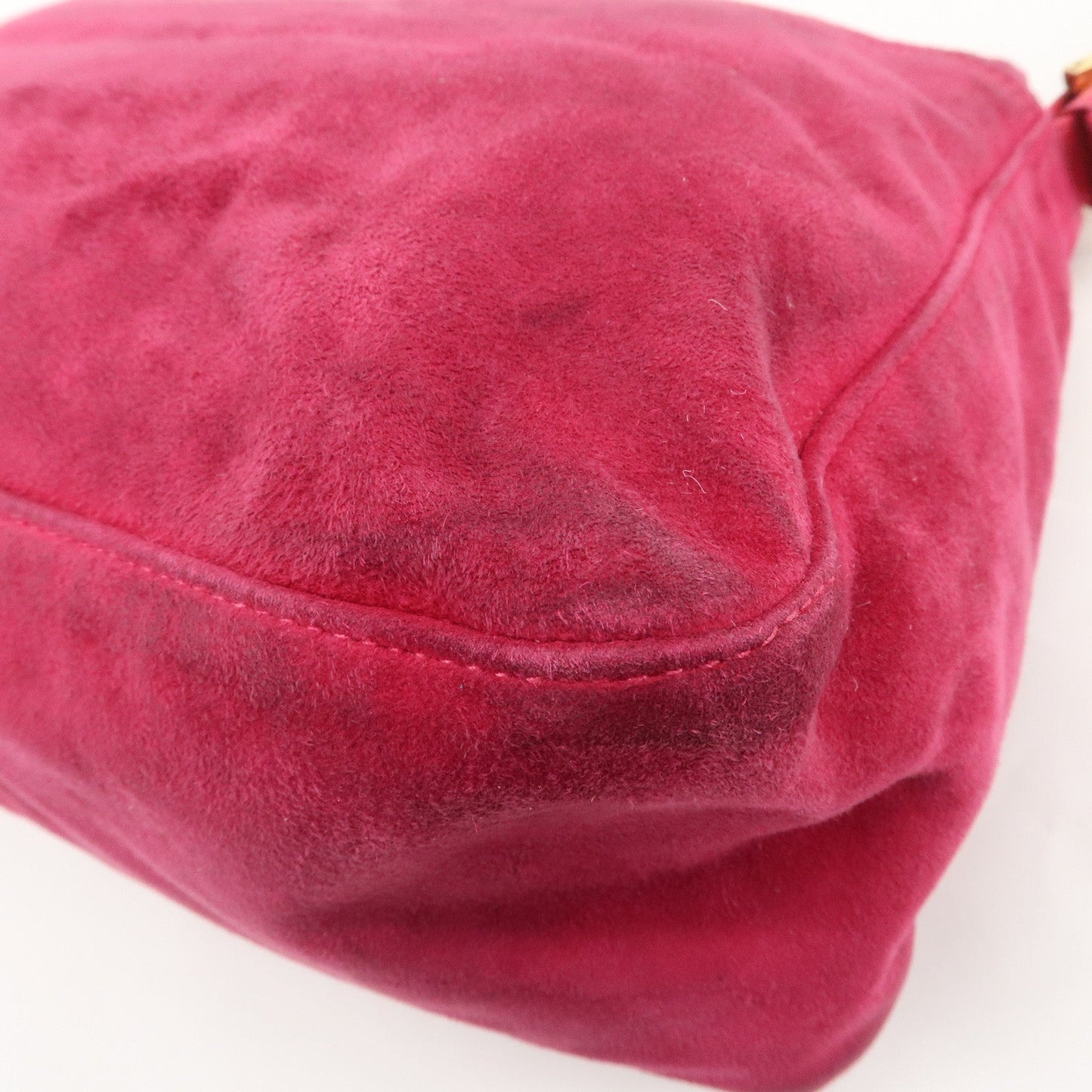 FENDI Mamma Baguette Suede Leather Shoulder Bag 26325