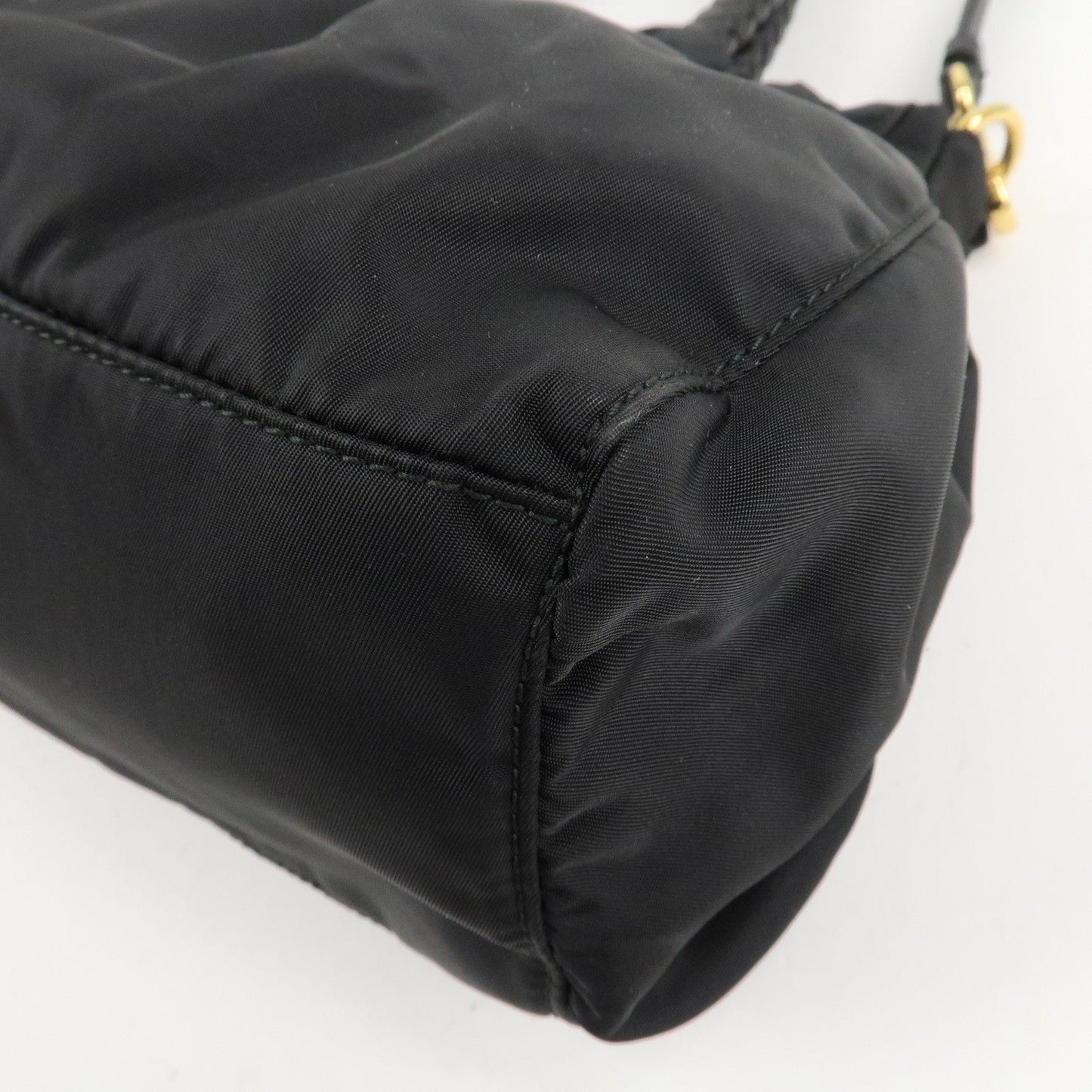PRADA Nylon Leather Ribbon 2Way Shoulder Bag Black BN1631