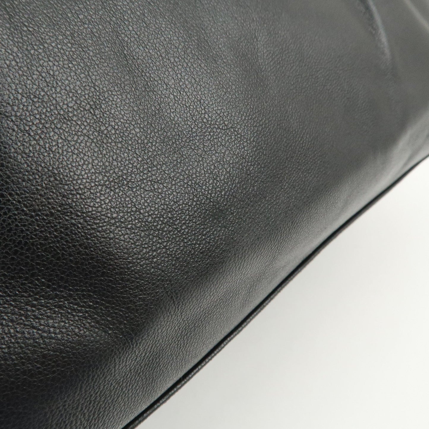 PRADA Leather Ribbon Tote Bag Hand Bag NERO Black BN1601