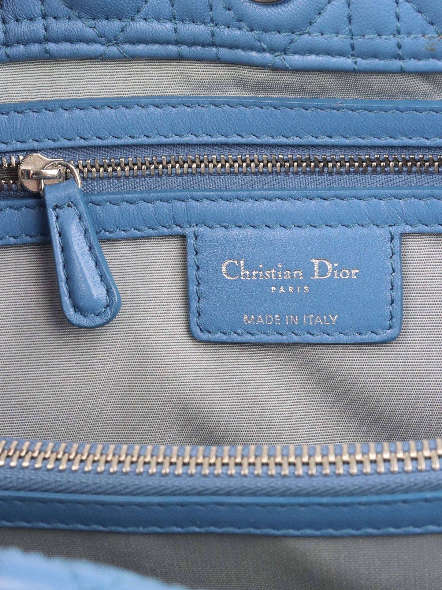Dior Large Blue Cannage Soft Shopping Tote