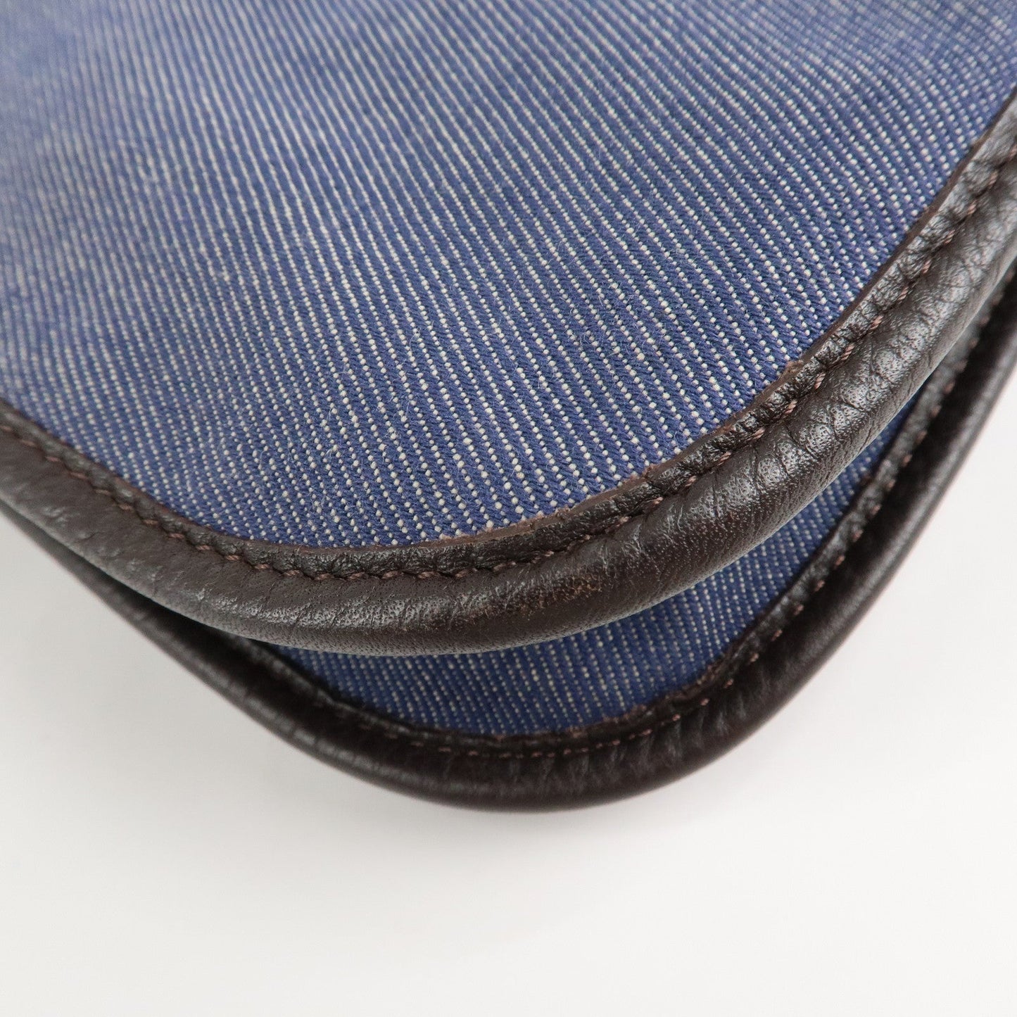 FENDI Zucca Denim Leather Shoulder Bag Cross Body Bag 8BT034
