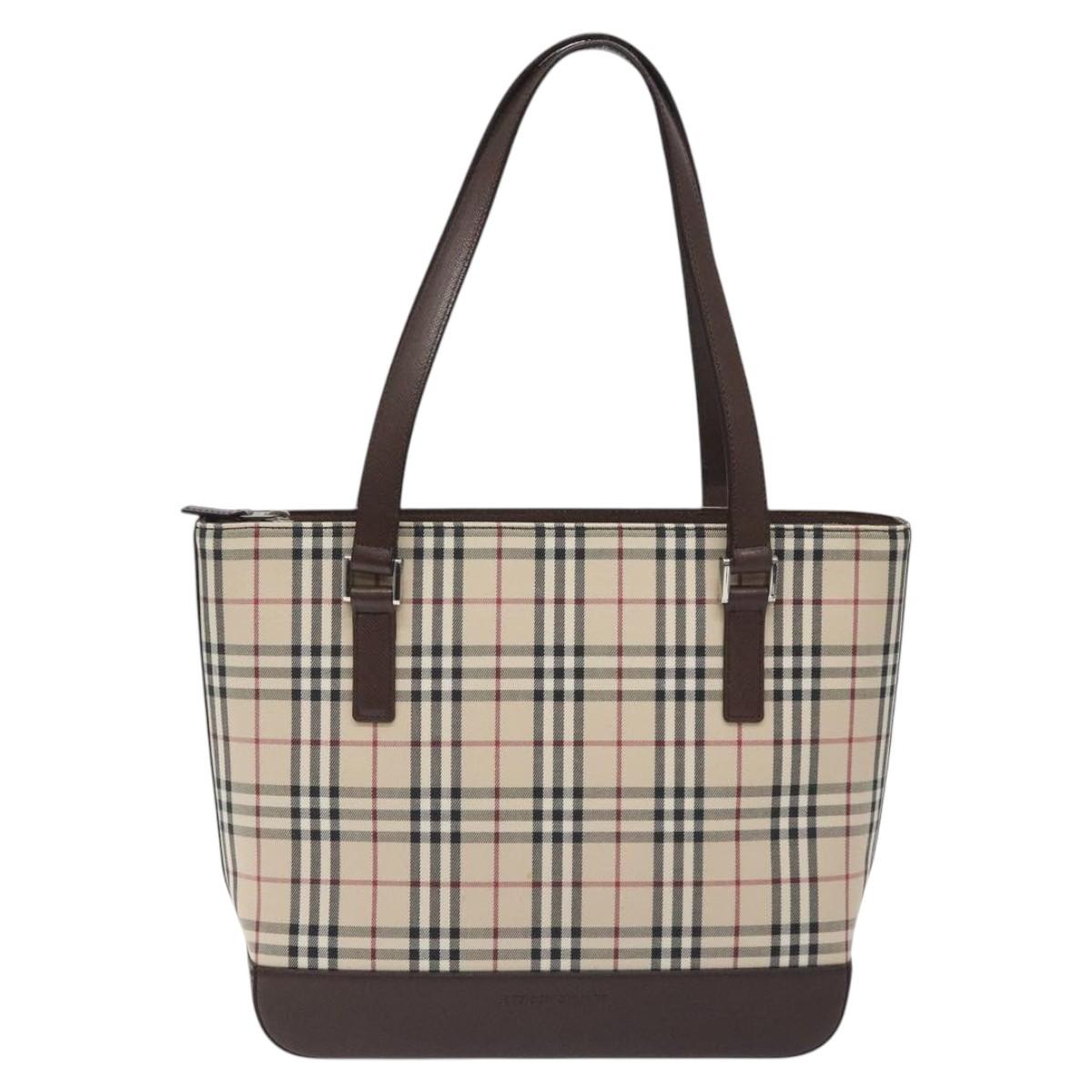 Burberry Nova Check Beige Canvas Handbag ( )