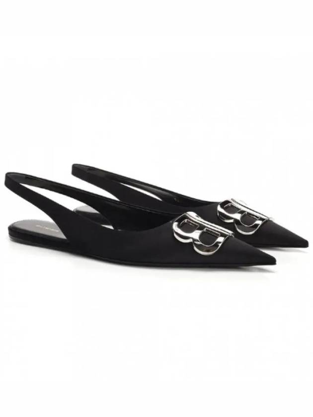 Luxury Balenciaga Trending 2026 BB Logo Slingback Flat Black