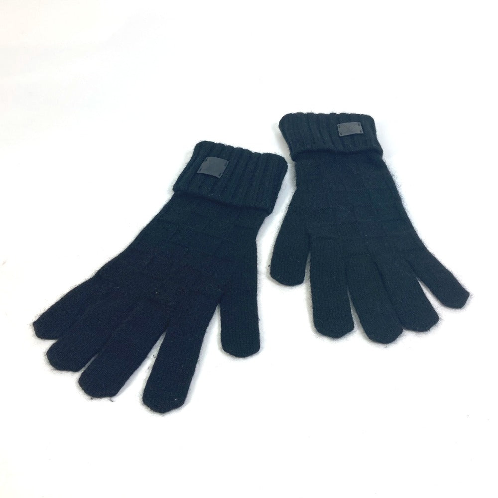 LOUIS VUITTON gloves M72682 cashmere black Damier Gon Helsinki mens