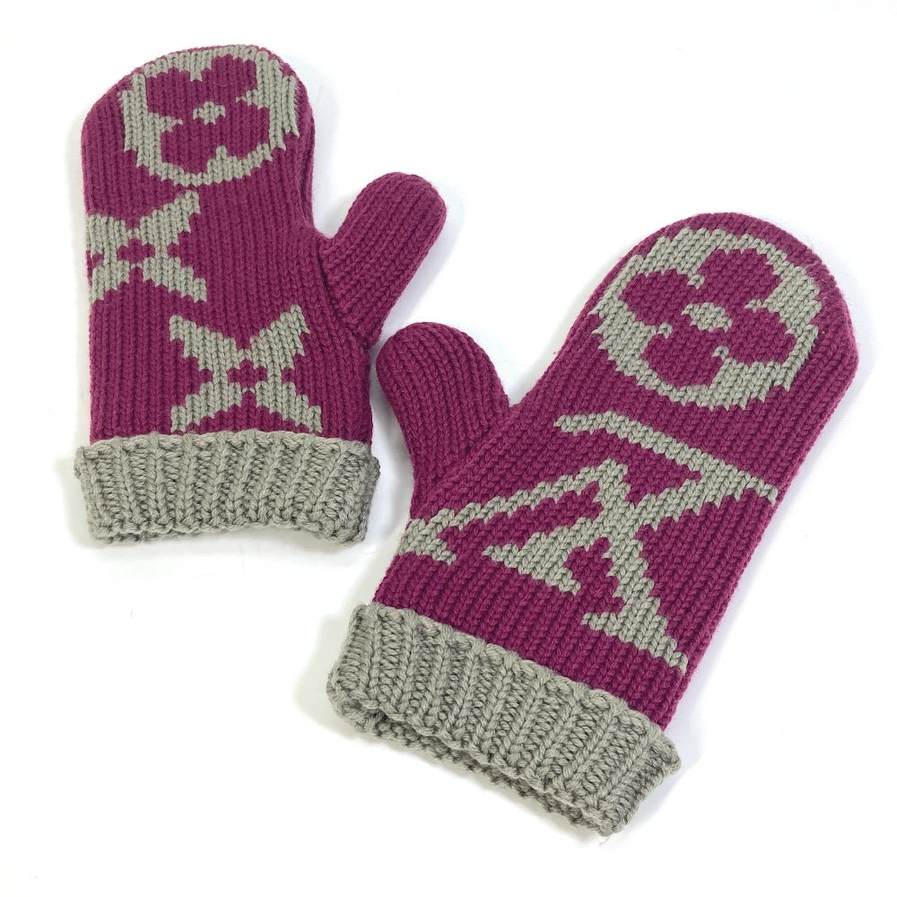LOUIS VUITTON gloves âl72766 wool purple Monogram knit mittens Moffle Grand Floor Women