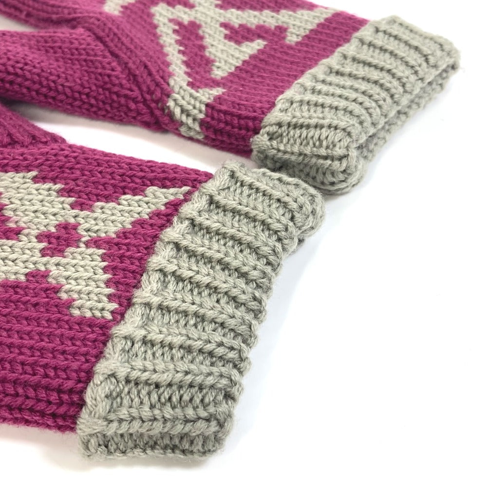 LOUIS VUITTON gloves âl72766 wool purple Monogram knit mittens Moffle Grand Floor Women