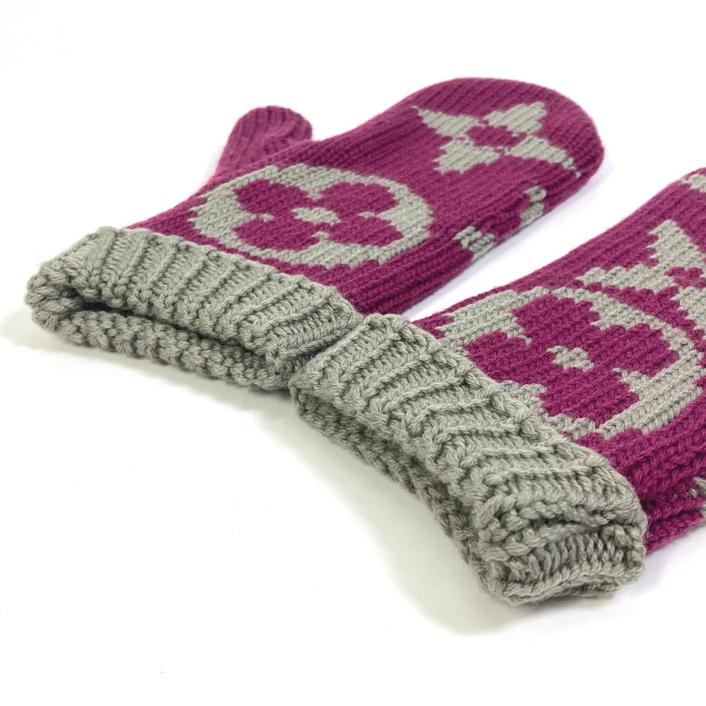 LOUIS VUITTON gloves âl72766 wool purple Monogram knit mittens Moffle Grand Floor Women