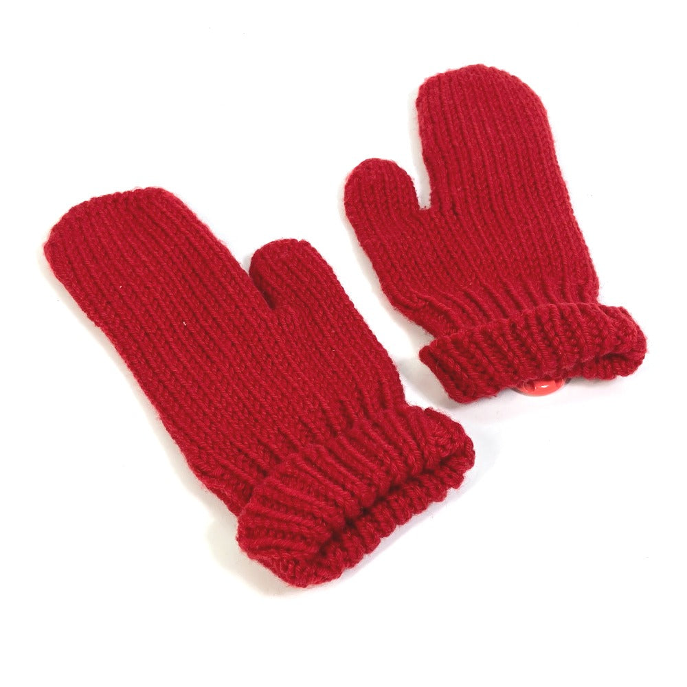 LOUIS VUITTON gloves wool Red Can Badge Morphle Constance unisex(Unisex)