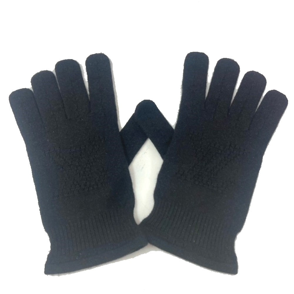 LOUIS VUITTON gloves Cashmere, Metal Fiber, Silk, Nylon, Polyurethane black Perforated LV logo Women