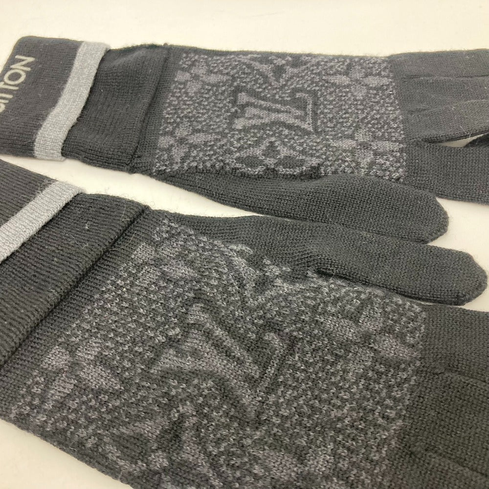 LOUIS VUITTON Glove M73470 wool black Gon My Monogram Eclipse mens