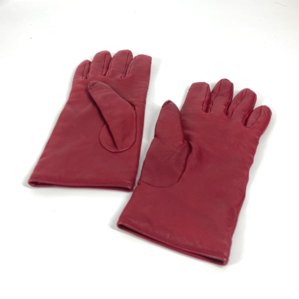 LOUIS VUITTON gloves M75864 leather Red V logo Women