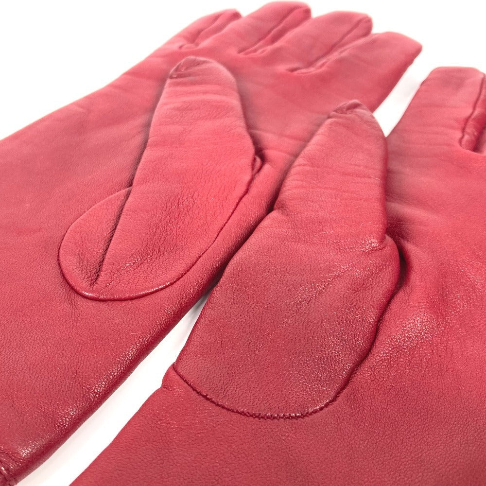 LOUIS VUITTON gloves M75864 leather Red V logo Women