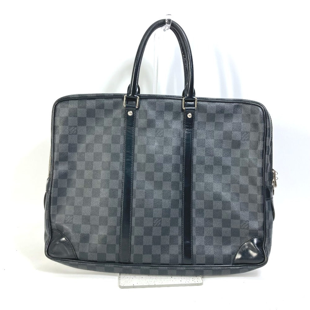 LOUIS VUITTON Business bag N41125 Damier Grafitto Canvas black Damier Grafitte Porto documan Voyage PDV mens