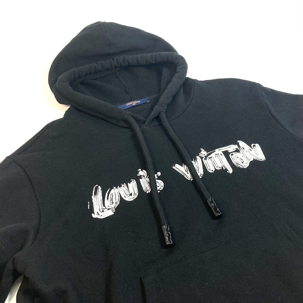 LOUIS VUITTON Hoodie 1A9SVR cotton black Logo print Graphic hoodie mens M