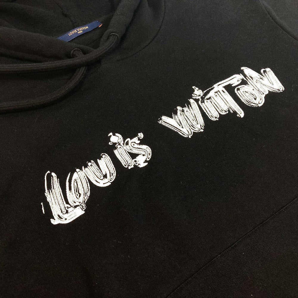 LOUIS VUITTON Hoodie 1A9SVR cotton black Logo print Graphic hoodie mens M