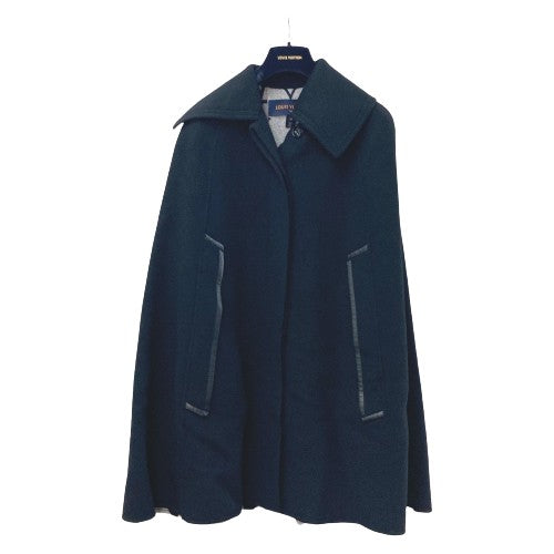 LOUIS VUITTON poncho FKCO04 wool black Giant Monogram cloak coat Women 34