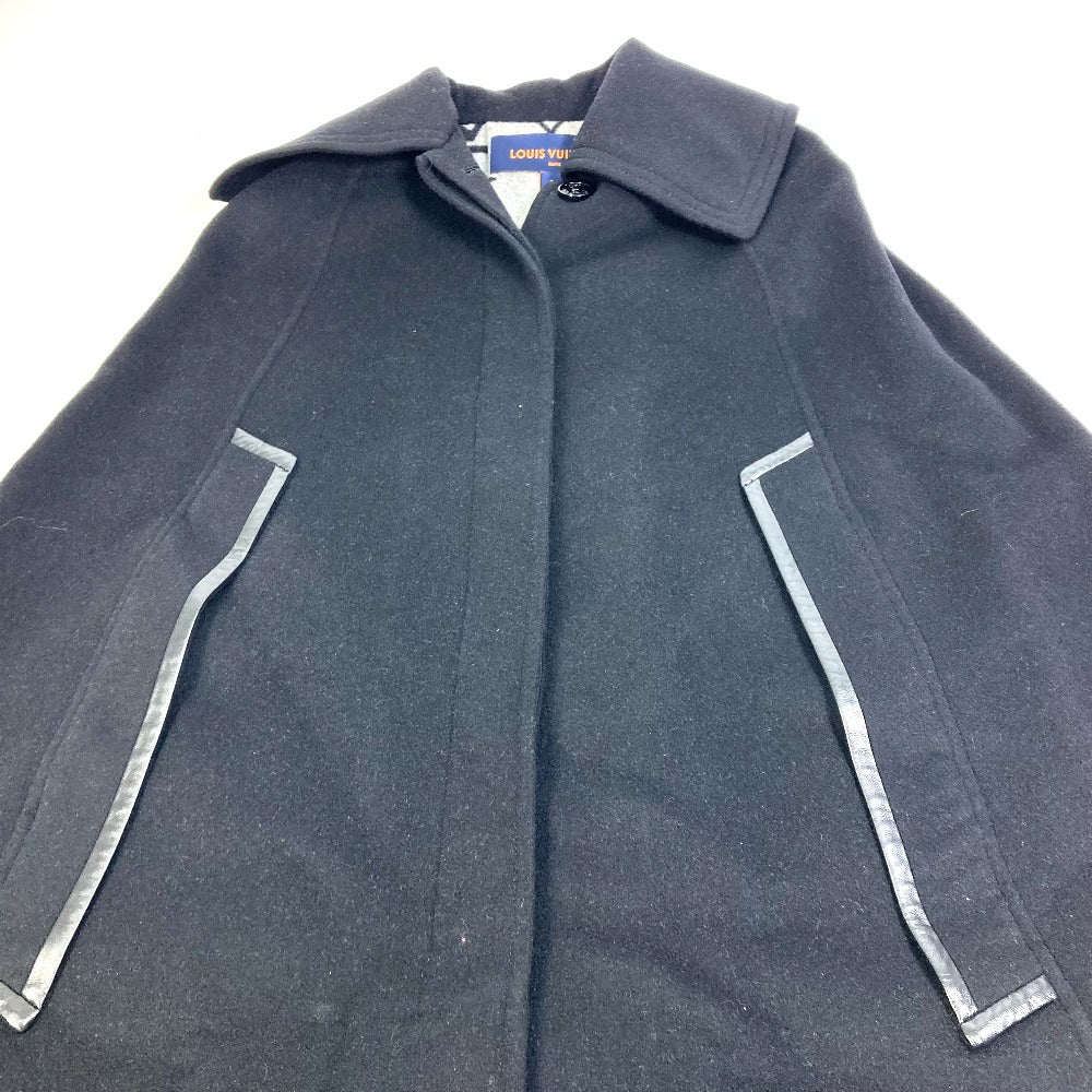 LOUIS VUITTON poncho FKCO04 wool black Giant Monogram cloak coat Women 34