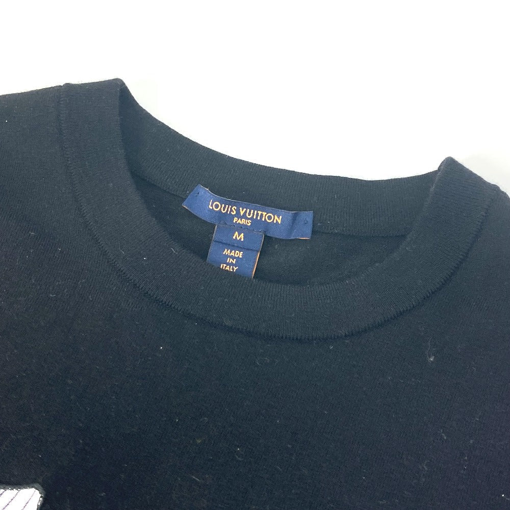 LOUIS VUITTON knit Wool, Polyester black Apparel logo patch LV Vites Sweater Women M
