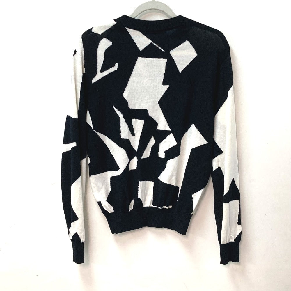 LOUIS VUITTON knit wool white LV Abstract Houndstooth Crew Neck mens XS