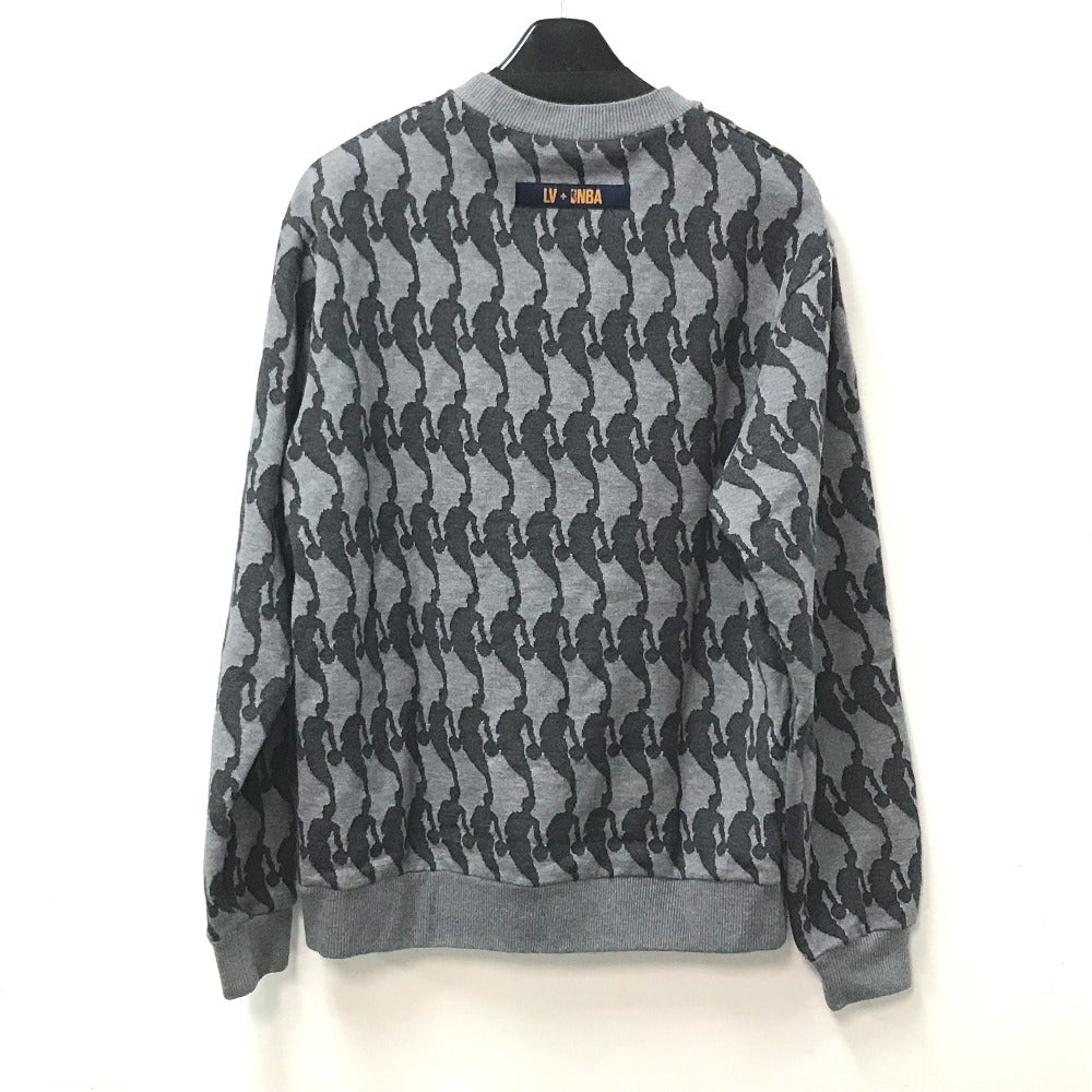 LOUIS VUITTON sweater cotton gray NBA jacquard sweat mens S