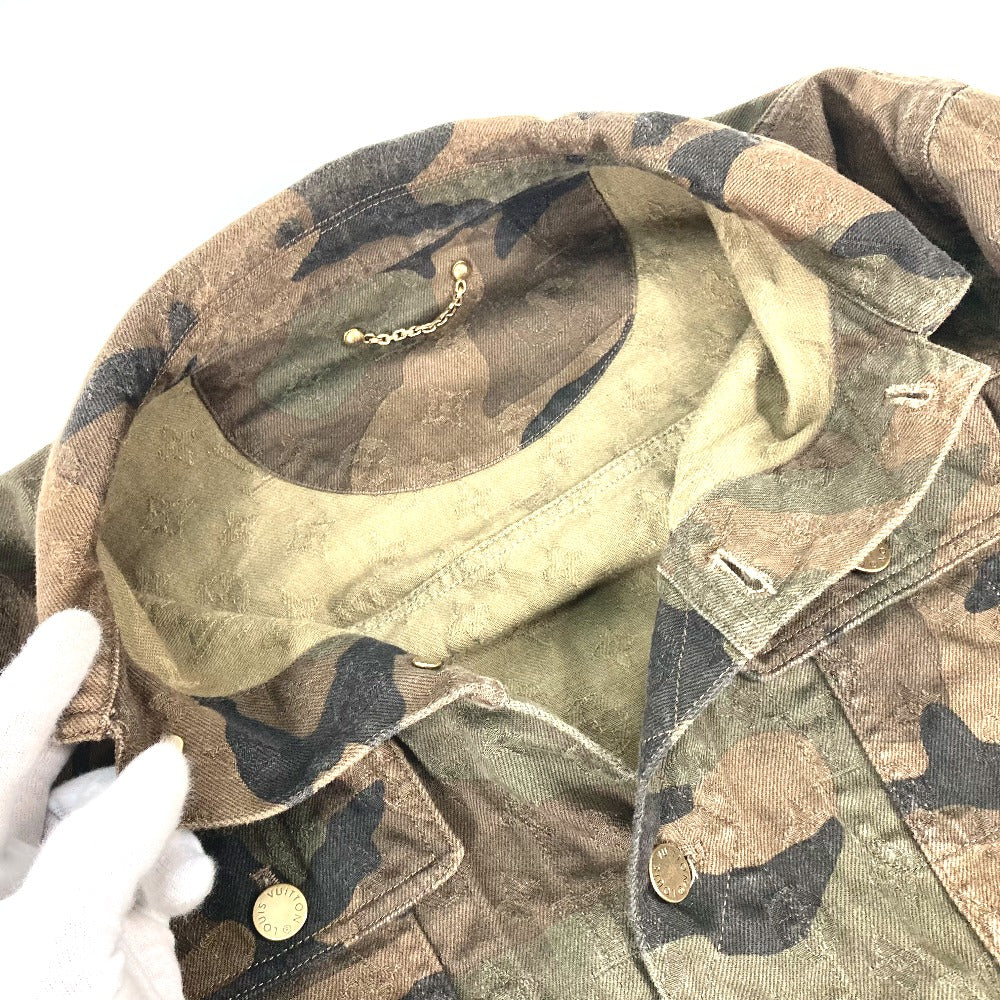 LOUIS VUITTON Jacket 1A3FE5 cotton green SUPREME Supreme camouflage camouflage denim tracker mens 46