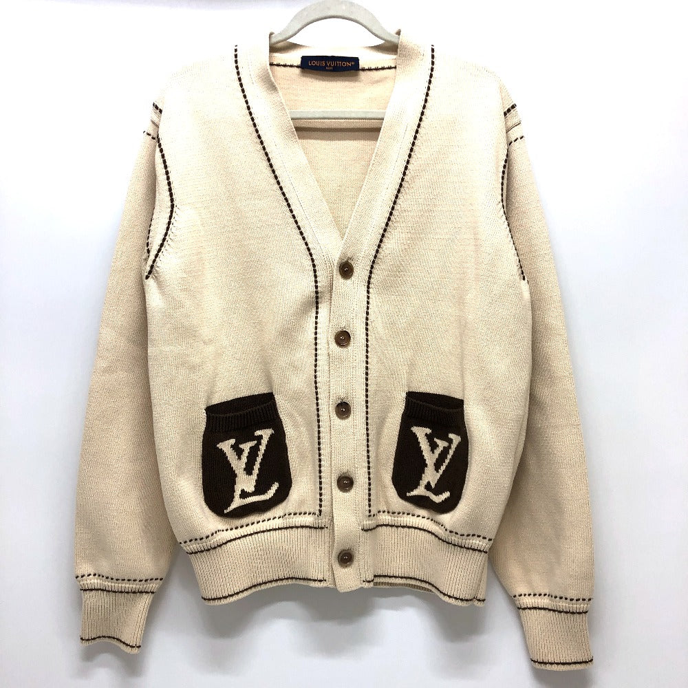 LOUIS VUITTON cardigan 1AFPXX cotton beige Signature light LV logo mens âk