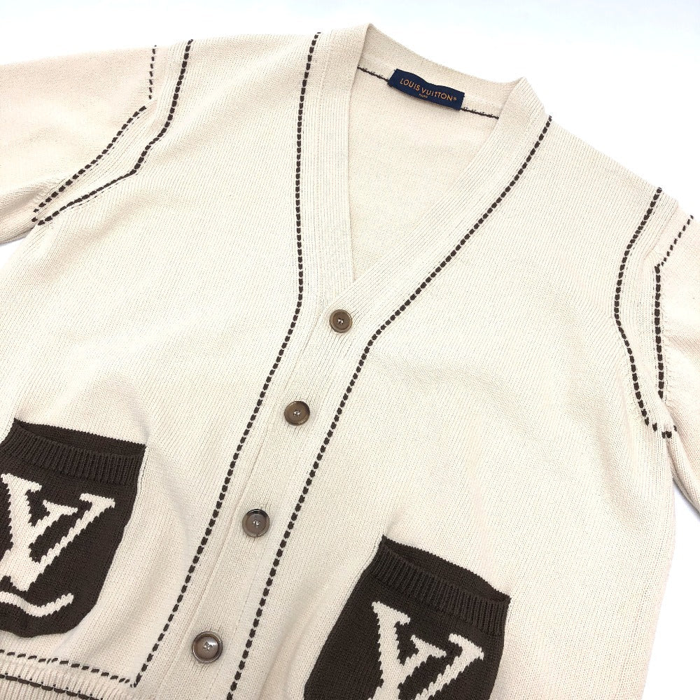 LOUIS VUITTON cardigan 1AFPXX cotton beige Signature light LV logo mens âk