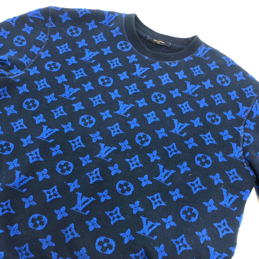 LOUIS VUITTON sweat RM192M cotton blue Full monogram jacquard mens XL