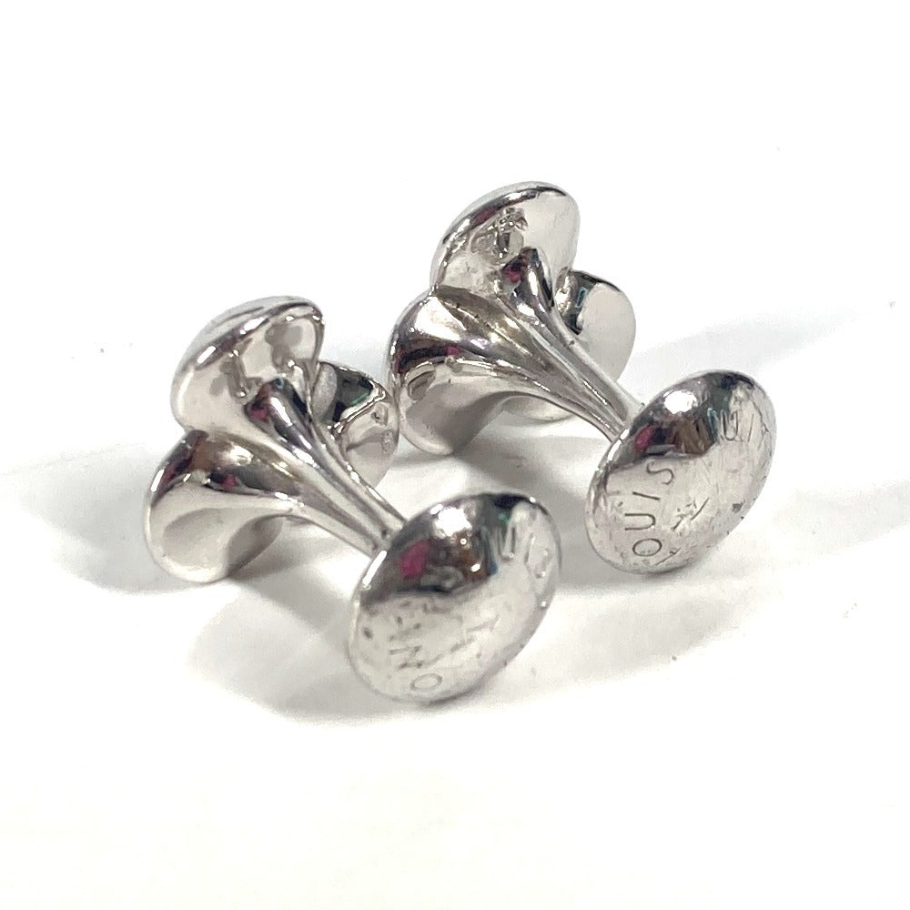 LOUIS VUITTON cuffs metal Silver Buton de Manchette Flower mens