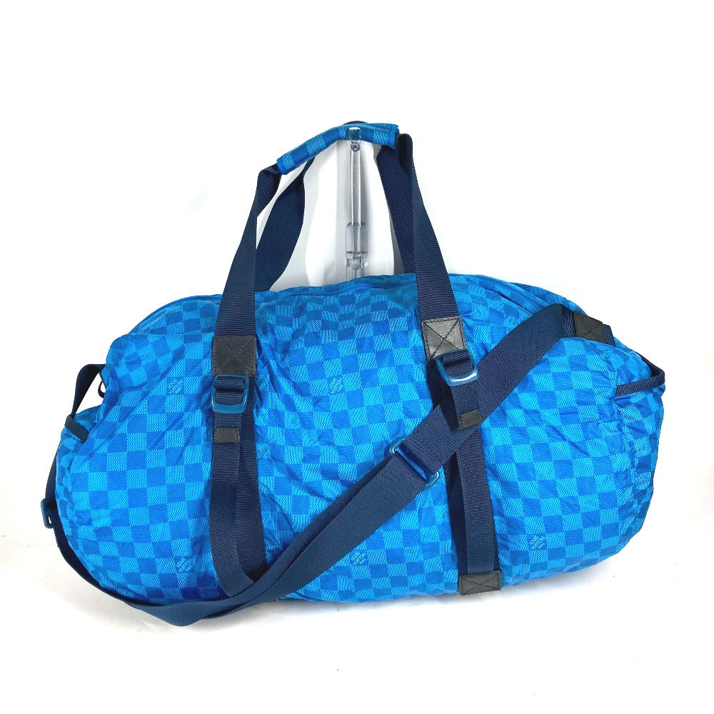 LOUIS VUITTON Boston Duffel bag M97057 Nylon blue Damier van tulle Plat Ktical mens
