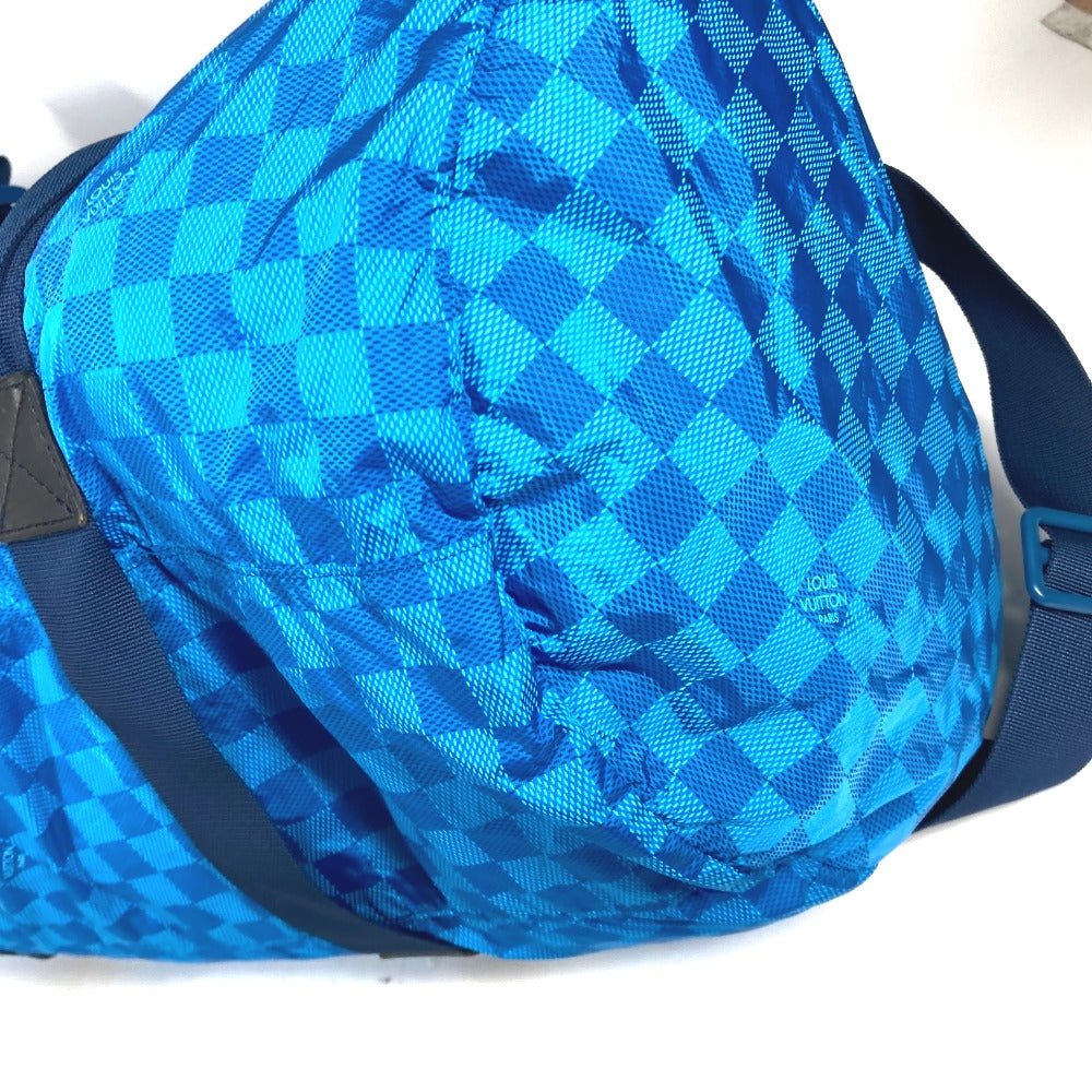 LOUIS VUITTON Boston Duffel bag M97057 Nylon blue Damier van tulle Plat Ktical mens