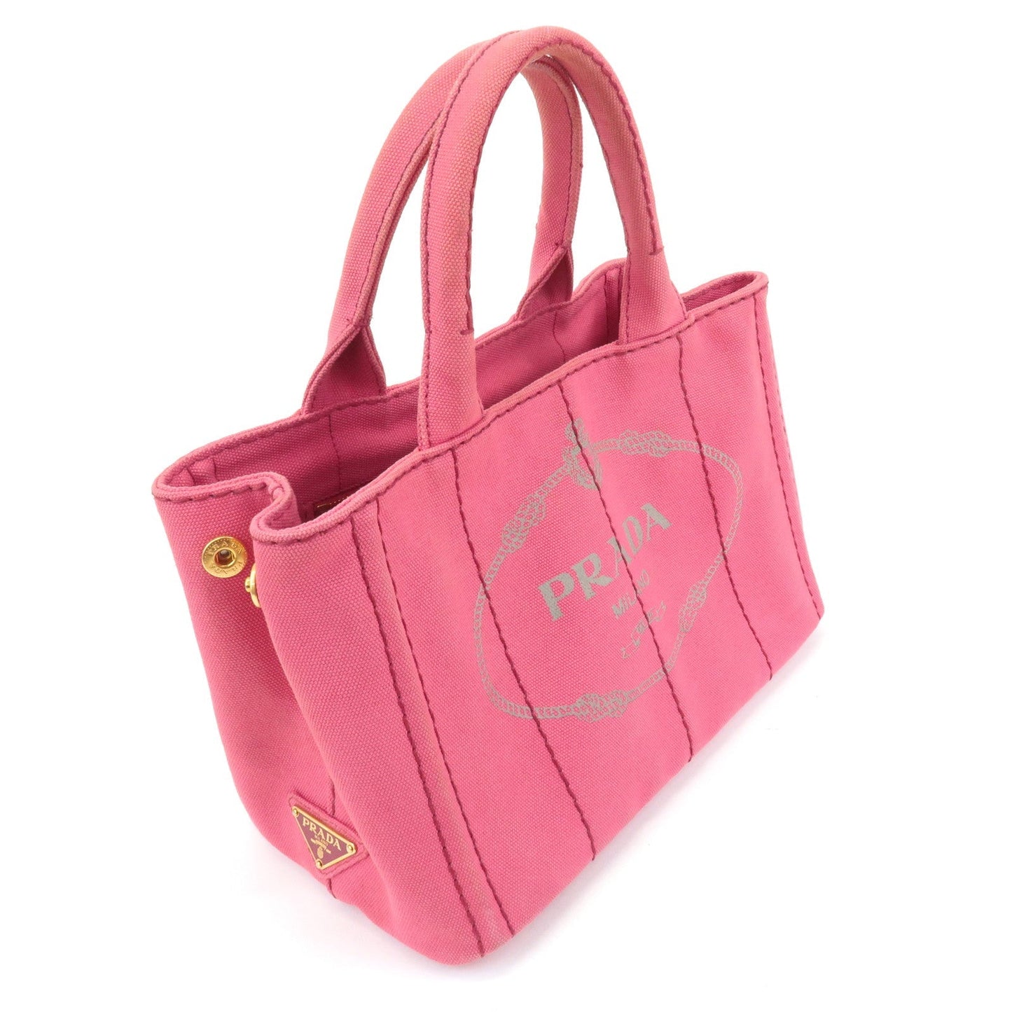 PRADA Canapa Mini Canvas 2Way Hand Bag Shoulder Bag Pink 1BG439