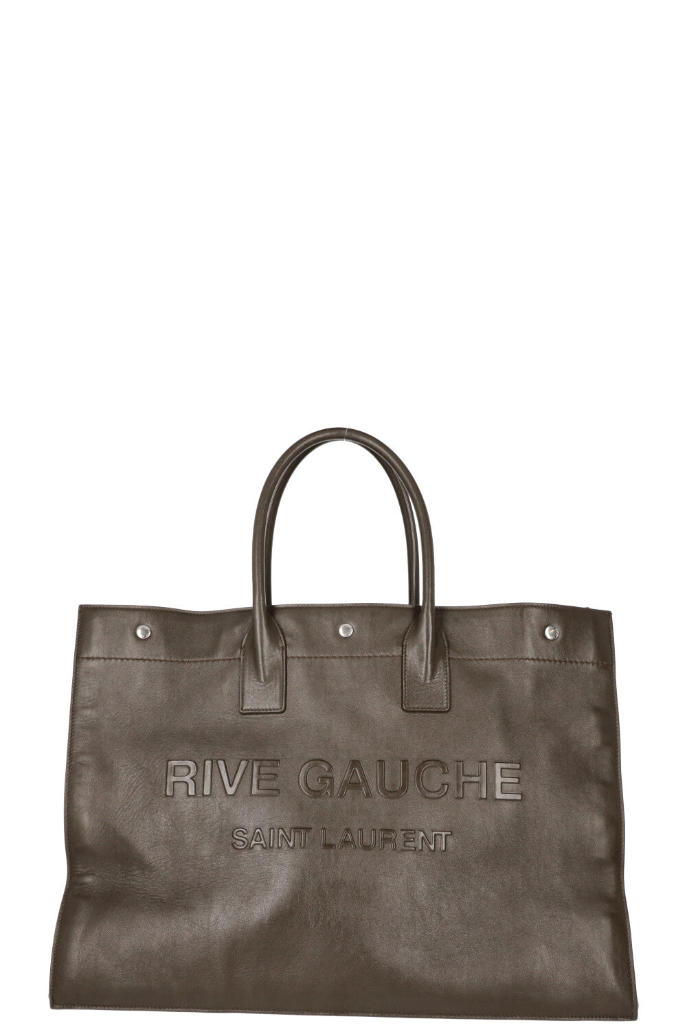 SAINT LAURENT Rive Gauche Tote Bag Leather Green