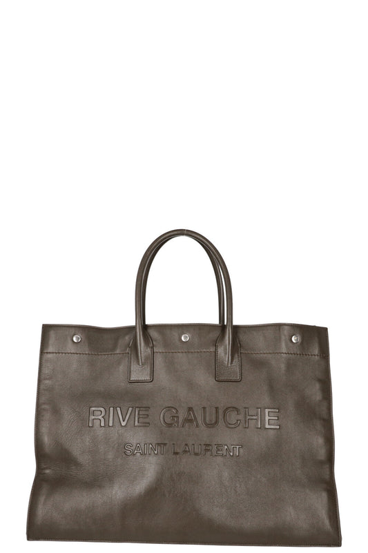 SAINT LAURENT Rive Gauche Tote Bag Leather Green