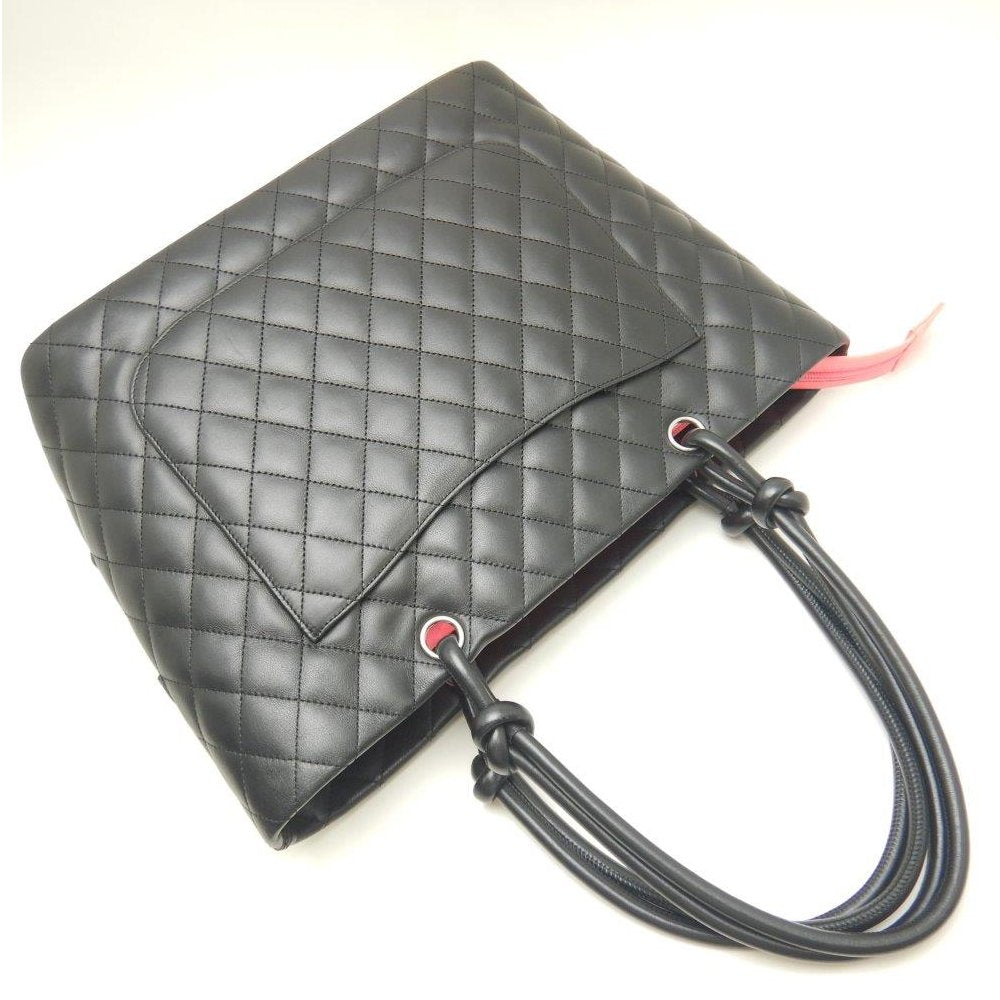 Chanel Cambon Line Tote Leather Enamel Black