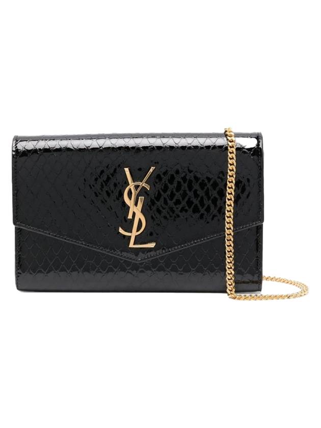 Luxury Saint Laurent Trending 2025 Envelope Mini Chain Wallet Black