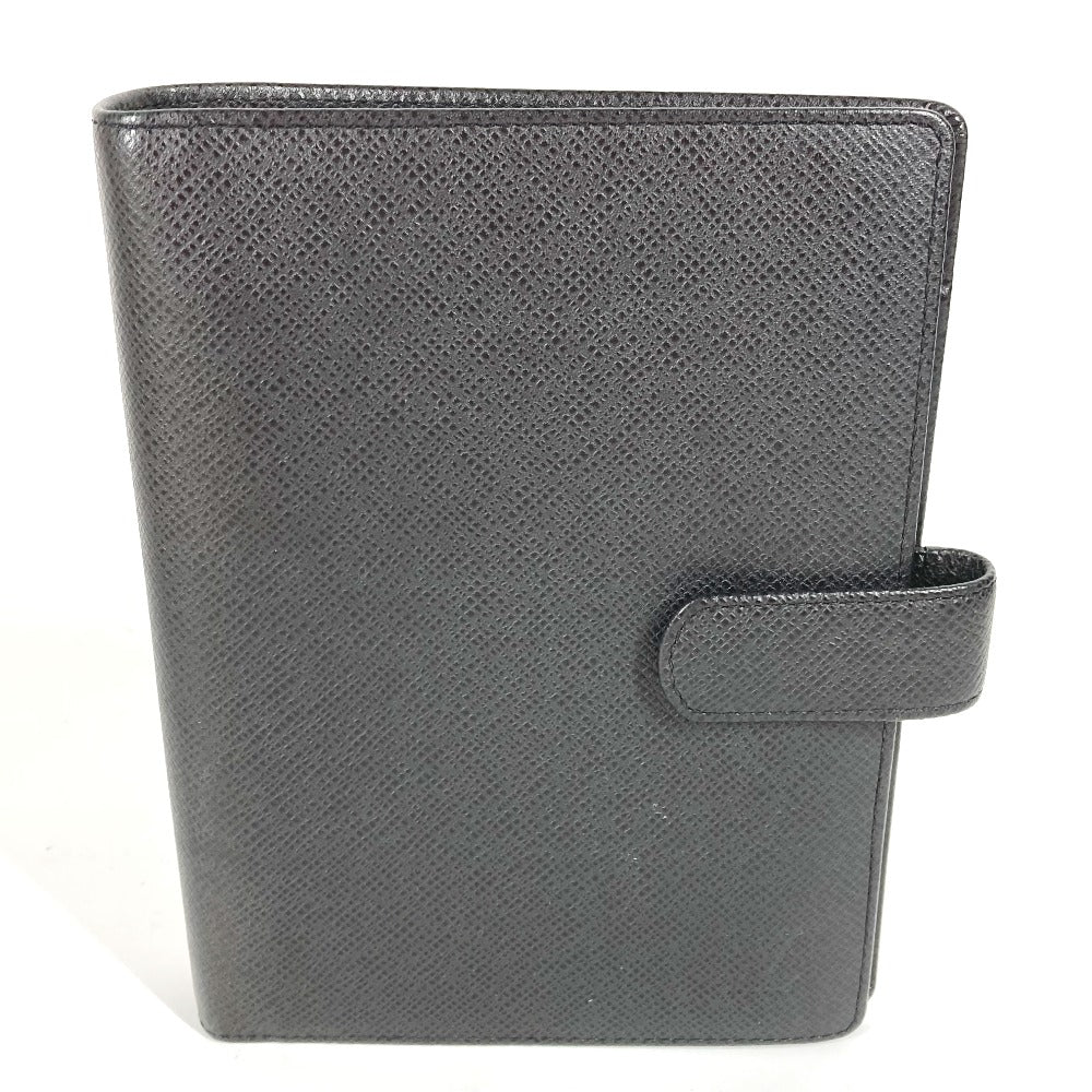LOUIS VUITTON Notebook cover R20222 Taiga Leather black Taiga Agenda MM mens