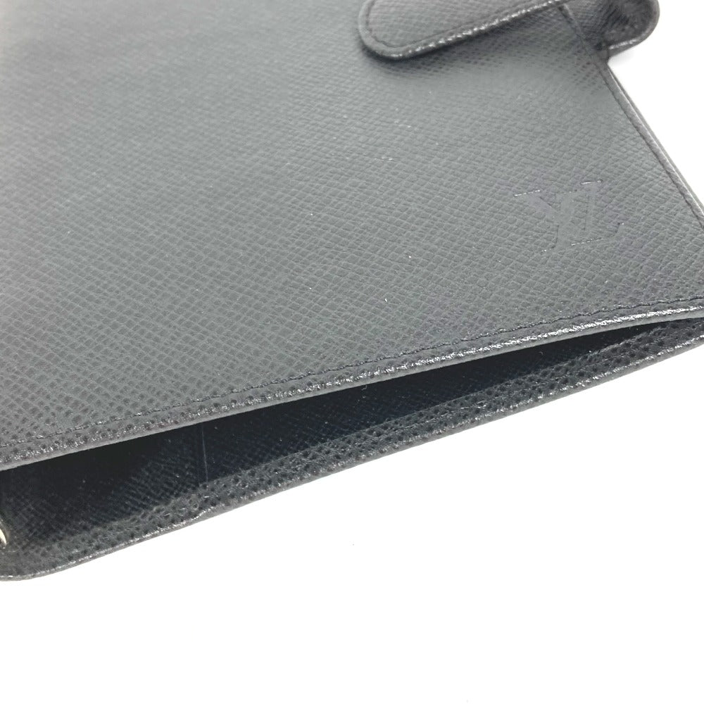 LOUIS VUITTON Notebook cover R20222 Taiga Leather black Taiga Agenda MM mens