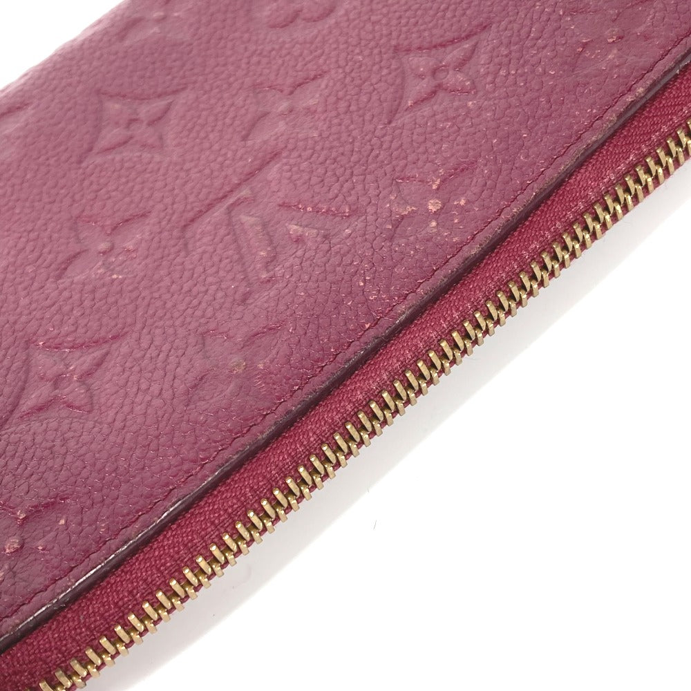 LOUIS VUITTON Long Wallet Purse M60359 Monogram Ann Platt Leather Red Monogram Ann Platt Portefeuille Wallet Ron Women