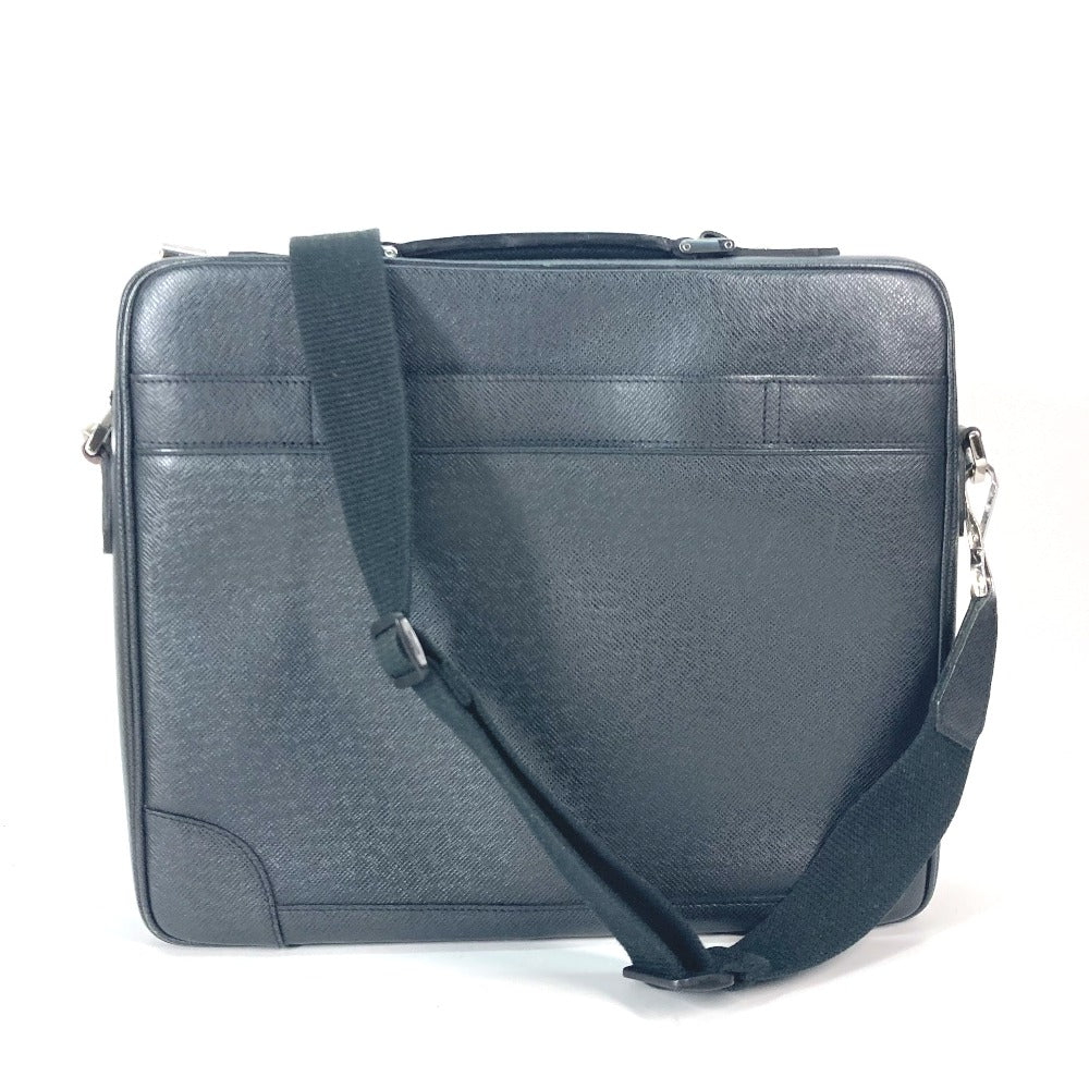 LOUIS VUITTON Business bag Taiga Leather black Taiga Porto Ordinatour Odessa mens