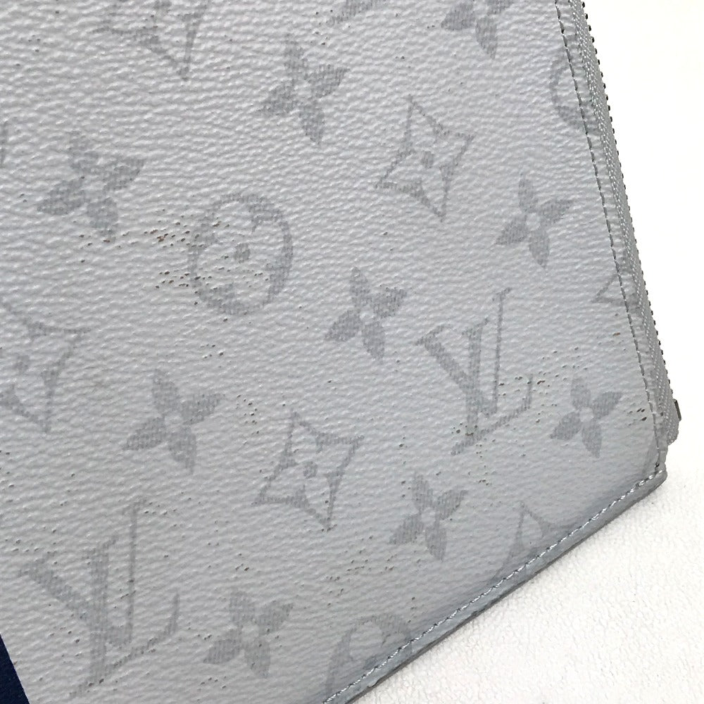 LOUIS VUITTON Clutch bag M61745 Monogram canvas Gray x red x navy Monogram white Pochette Jules PM mens Used