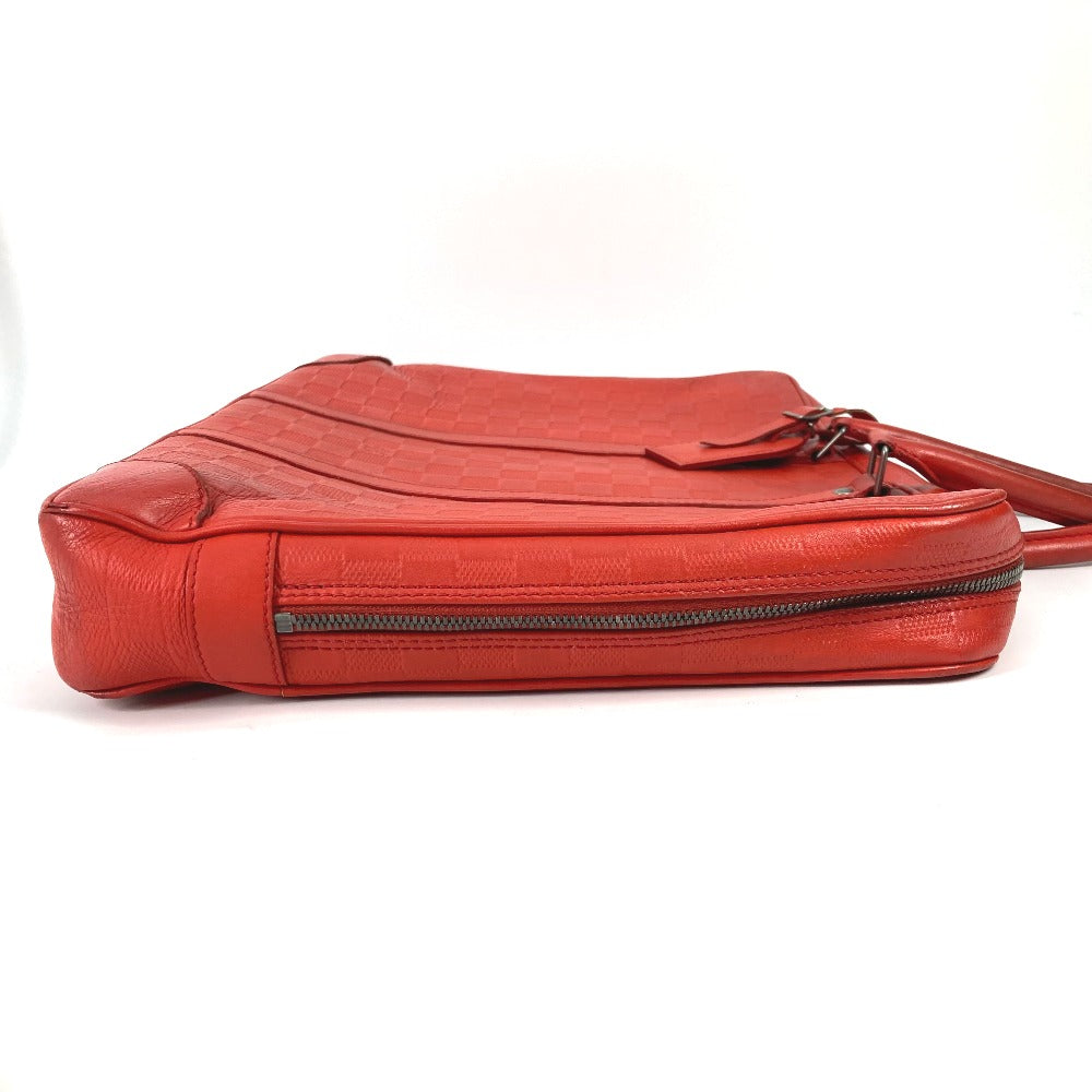 LOUIS VUITTON Business bag Damier Anfini Leather Red Damier Anfini Porto Document Voyage PDV mens