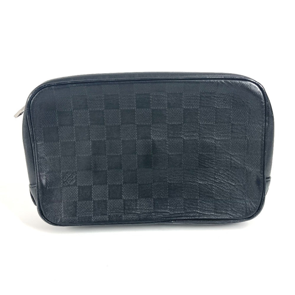 LOUIS VUITTON business bag N23347 Damier Anfini Leather black Damier Anfini Truth Toilette unisex(Unisex)