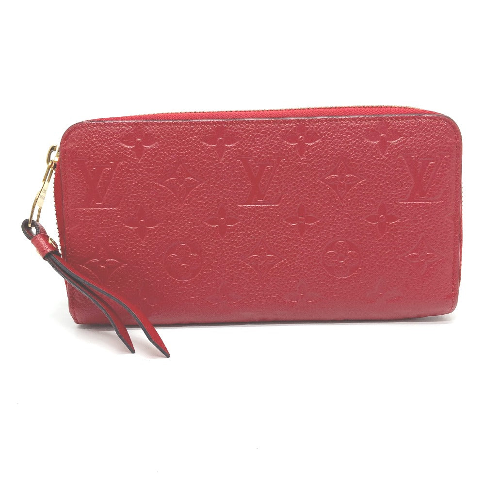 LOUIS VUITTON Long Wallet Purse M61865 Monogram Ann Platt Leather Red Monogram Ann Platt Zippy wallet unisex(Unisex)