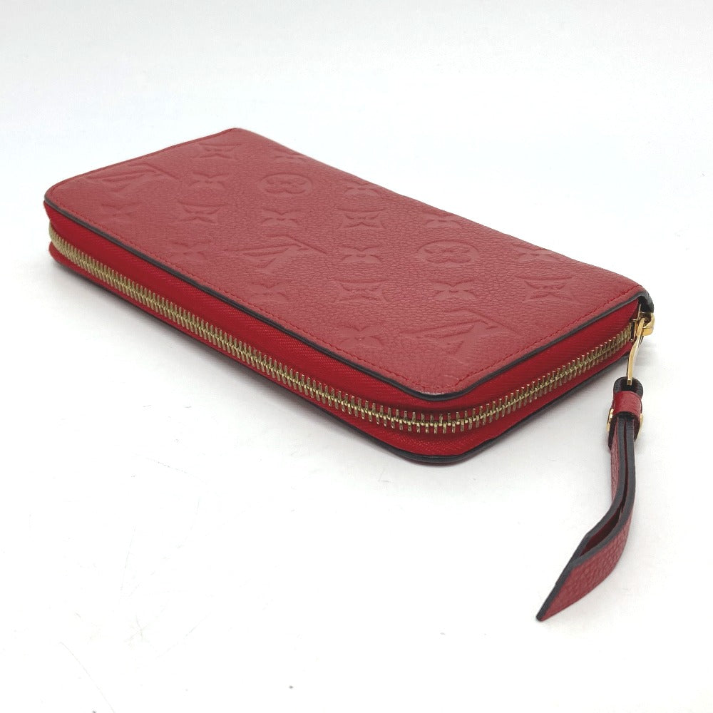 LOUIS VUITTON Long Wallet Purse M61865 Monogram Ann Platt Leather Red Monogram Ann Platt Zippy wallet unisex(Unisex)