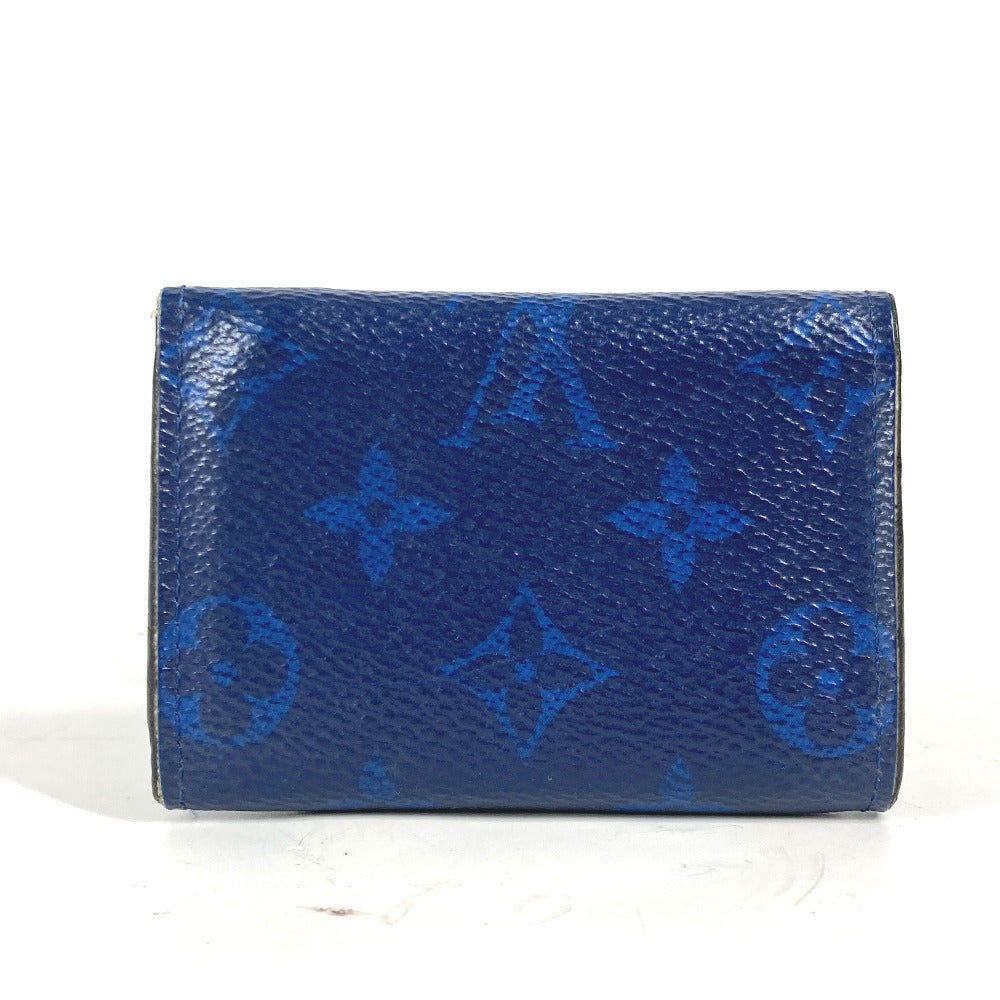 LOUIS VUITTON Trifold wallet M67620 Taiga Leather, Monogram Canvas blue Taigalama Discovery Compact Wallet mens